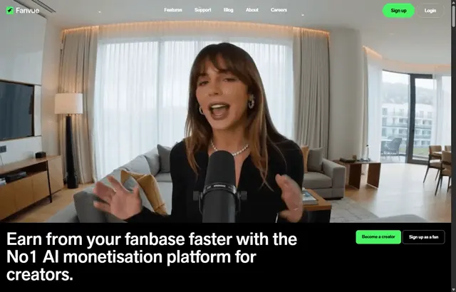 Fanvue website screenshot