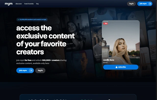 MYM.fans website screenshot